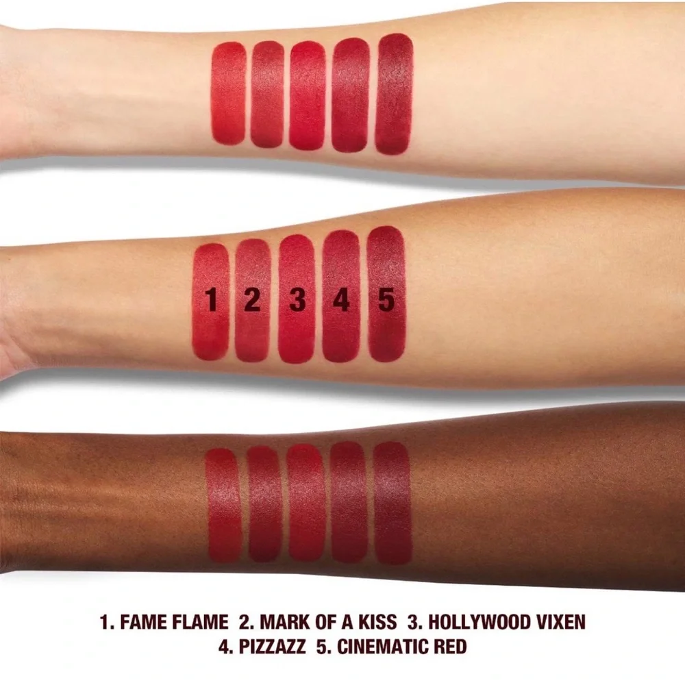 NIB Charlotte Tilbury Matte Revolution Hydrating Lipsticks in Pizzazz - Red